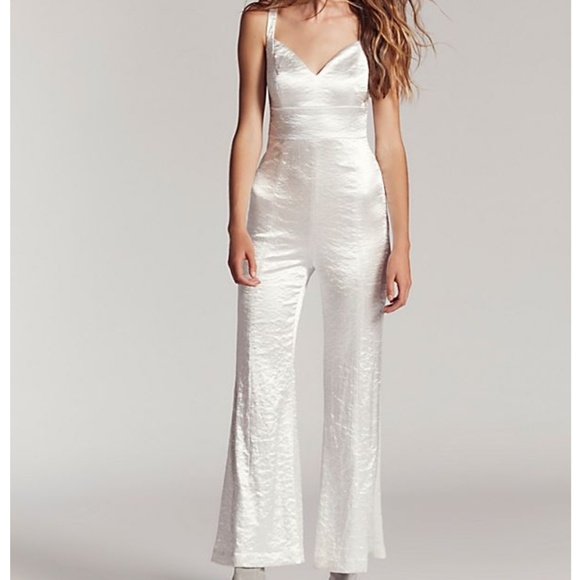 Free People Pants - NWT Free People Silver Crush Jumpsuit size 6